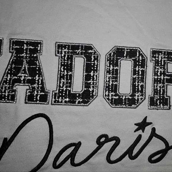 Paris Hilton J'adore Paris Embroidered Tweed Graphic Cropped Tee NWT - Picture 7 of 9